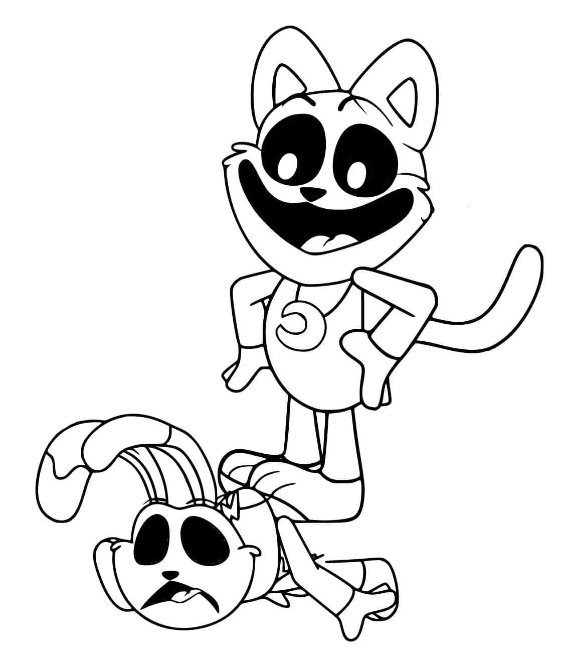 desenho de catnap de poppy playtime smiling critters para colorir