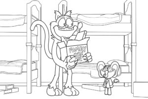 desenho de catnap e bubba bubbaphant para colorir