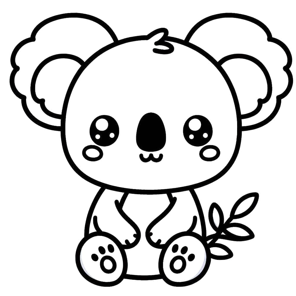 desenho de coala kawaii para colorir