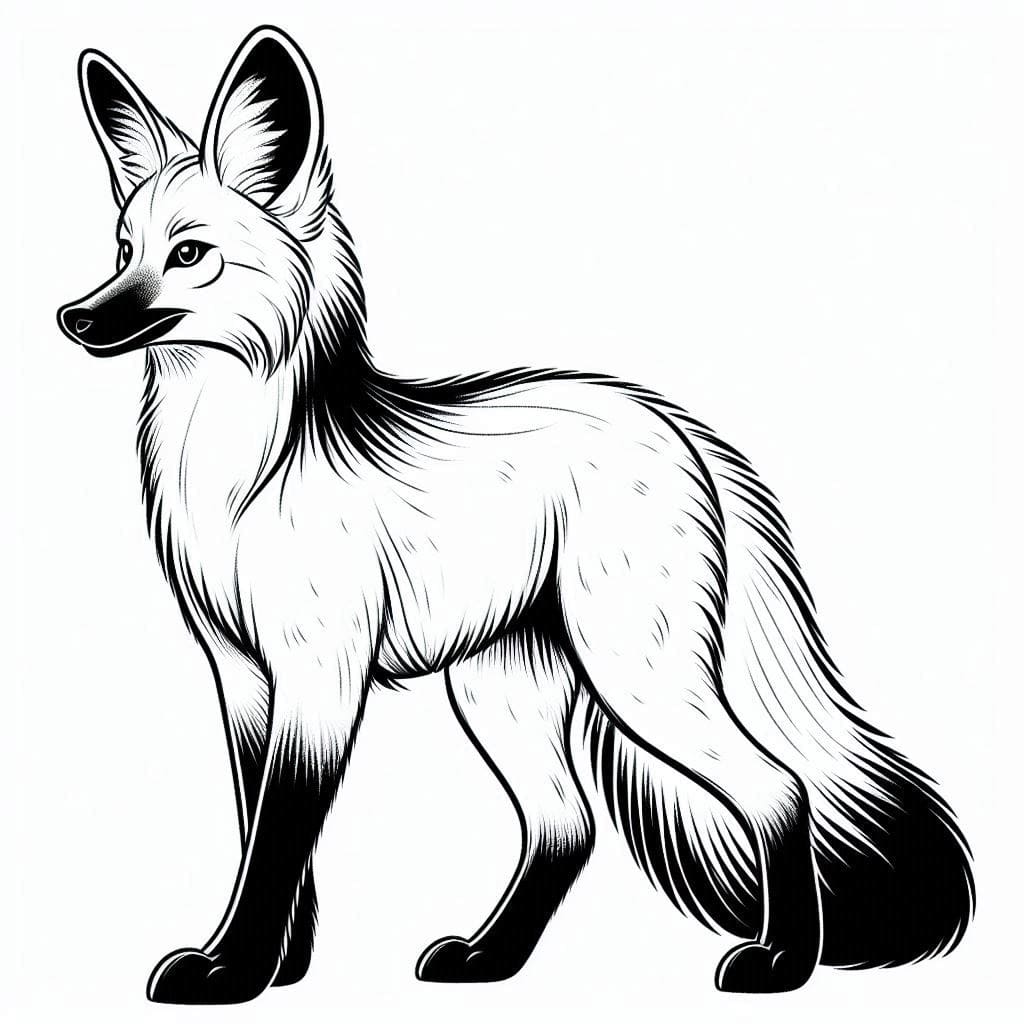 desenho de lobo guara para crianças para colorir