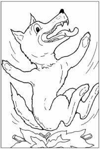 desenho de lobo mau para crianças para colorir