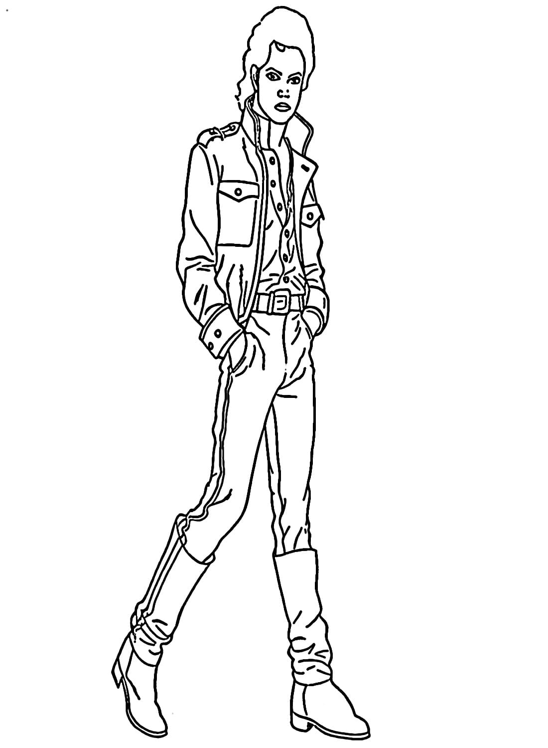 desenho de michael jackson andando para colorir