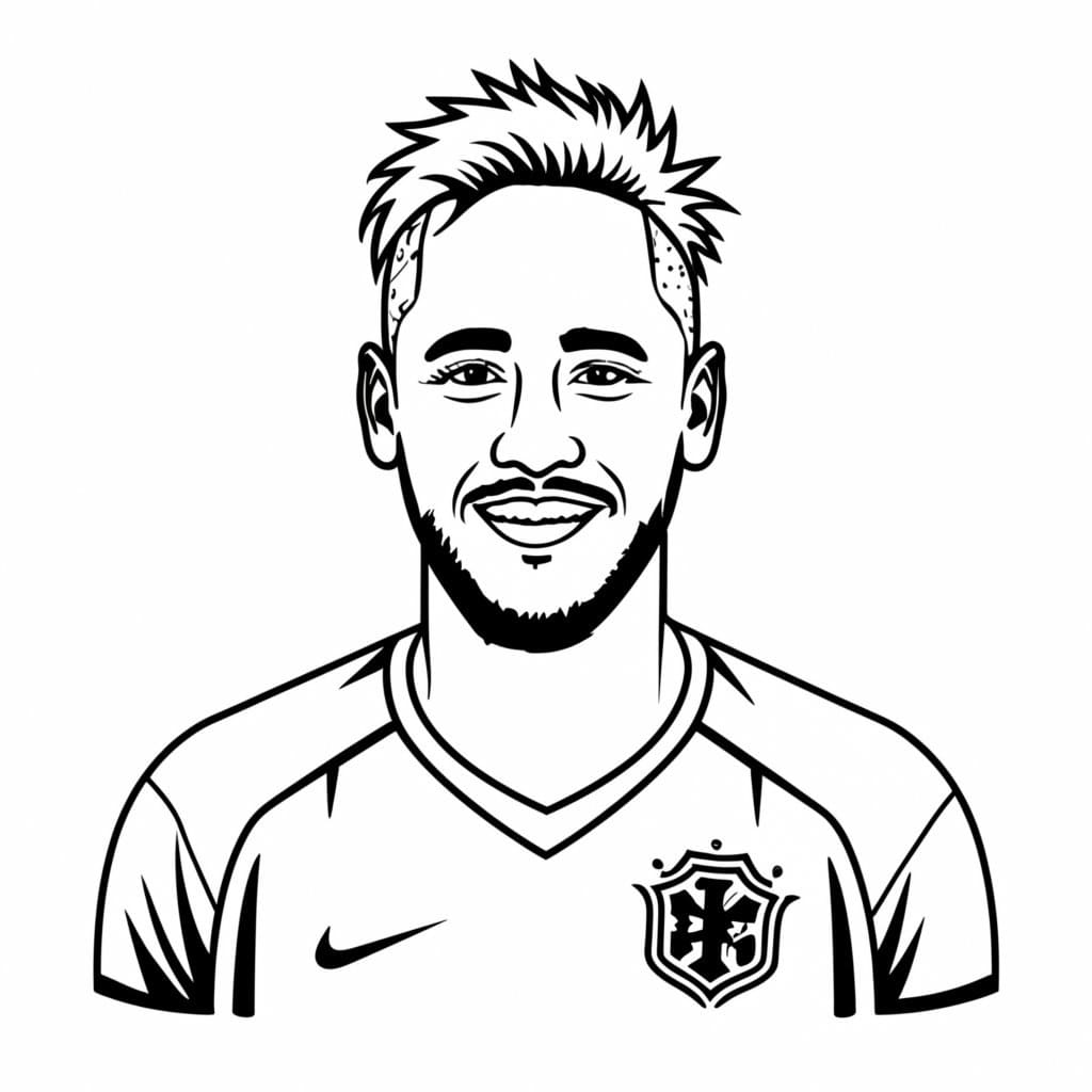 desenho de neymar jr para imprimir e colorir