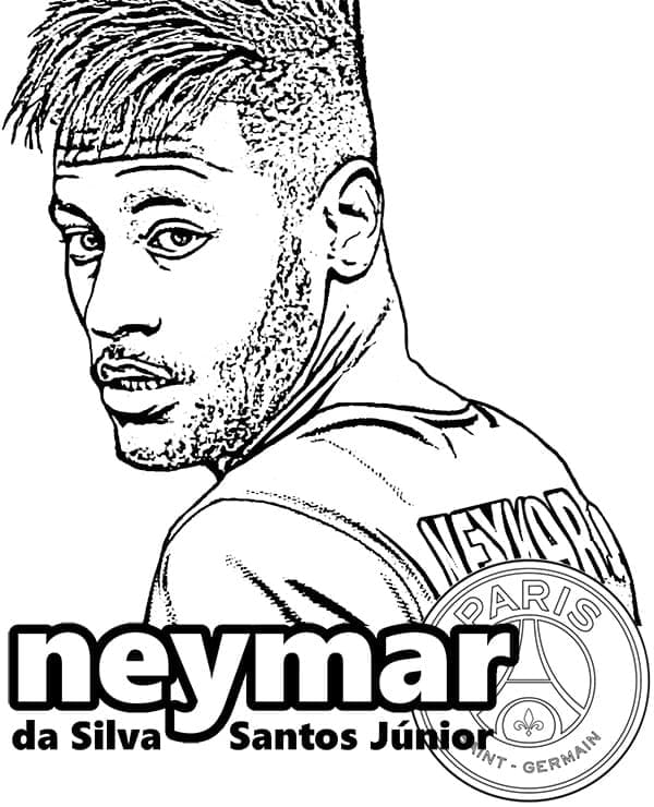 desenho de neymar psg para colorir