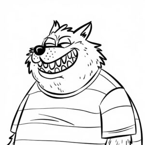desenho imprimível lobo mau para colorir
