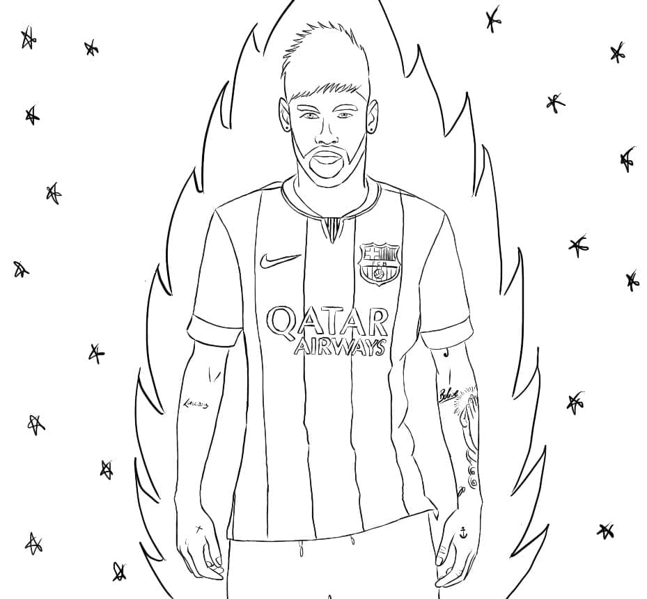 desenho neymar divertido para imprimir e pintar