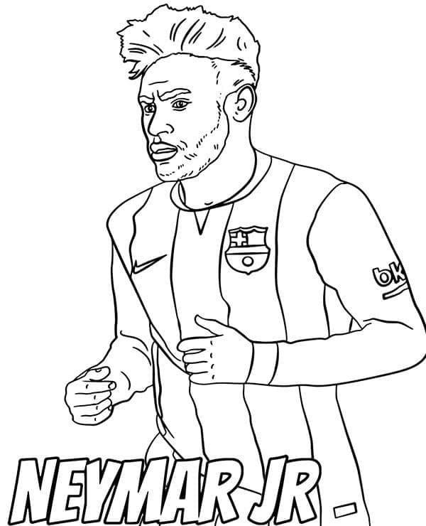 desenho neymar treino de futebol para colorir