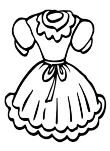 desenho vestido de menina para imprimir e pintar