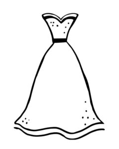 desenho vestido elegante para colorir
