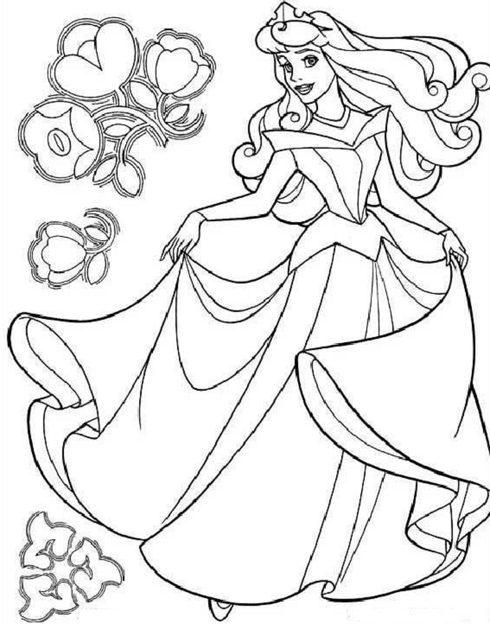 desenho vestido princesa aurora para imprimir e colorir