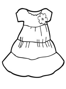 desenho vestido simples de menina para colorir