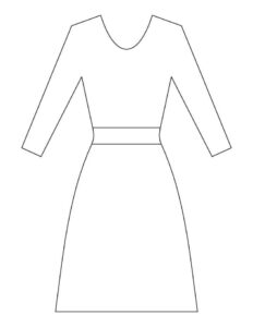 desenho vestido simples para colorir
