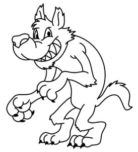 lobo mau para colorir