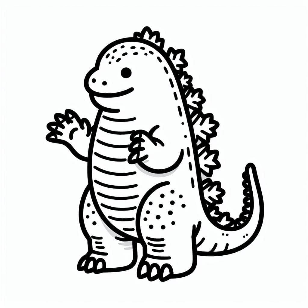 Desenho de Bebê Godzilla para Colorir