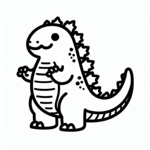 Desenho de Godzilla Adorável para Colorir