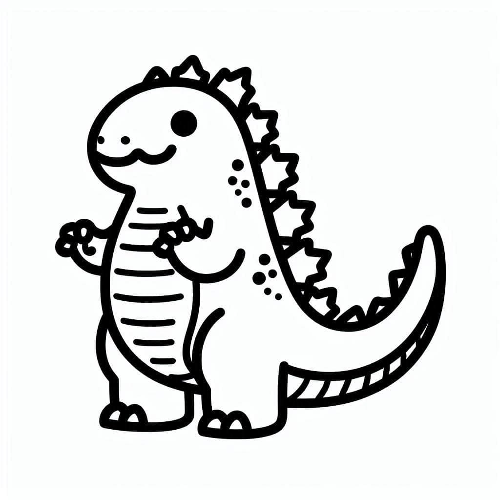 Desenho de Godzilla Adorável para Colorir