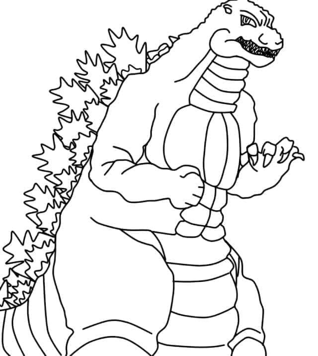 Desenho de Godzilla Imprimível Para Crianças para colorir