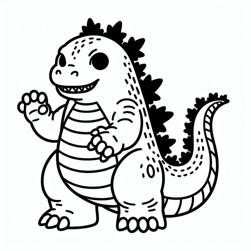 Desenho de Godzilla Muito Adorável para colorir