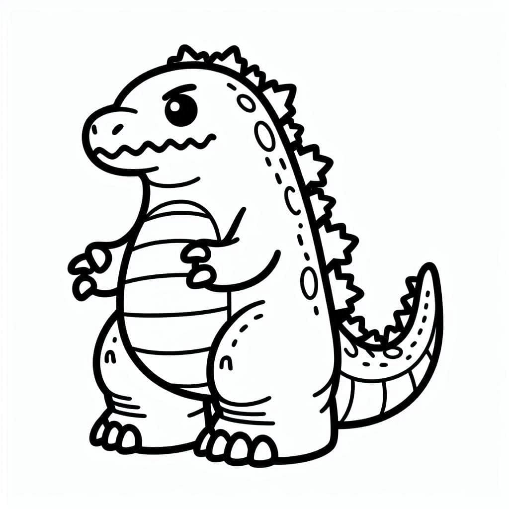 Desenho de Godzilla Muito Fofo para colorir