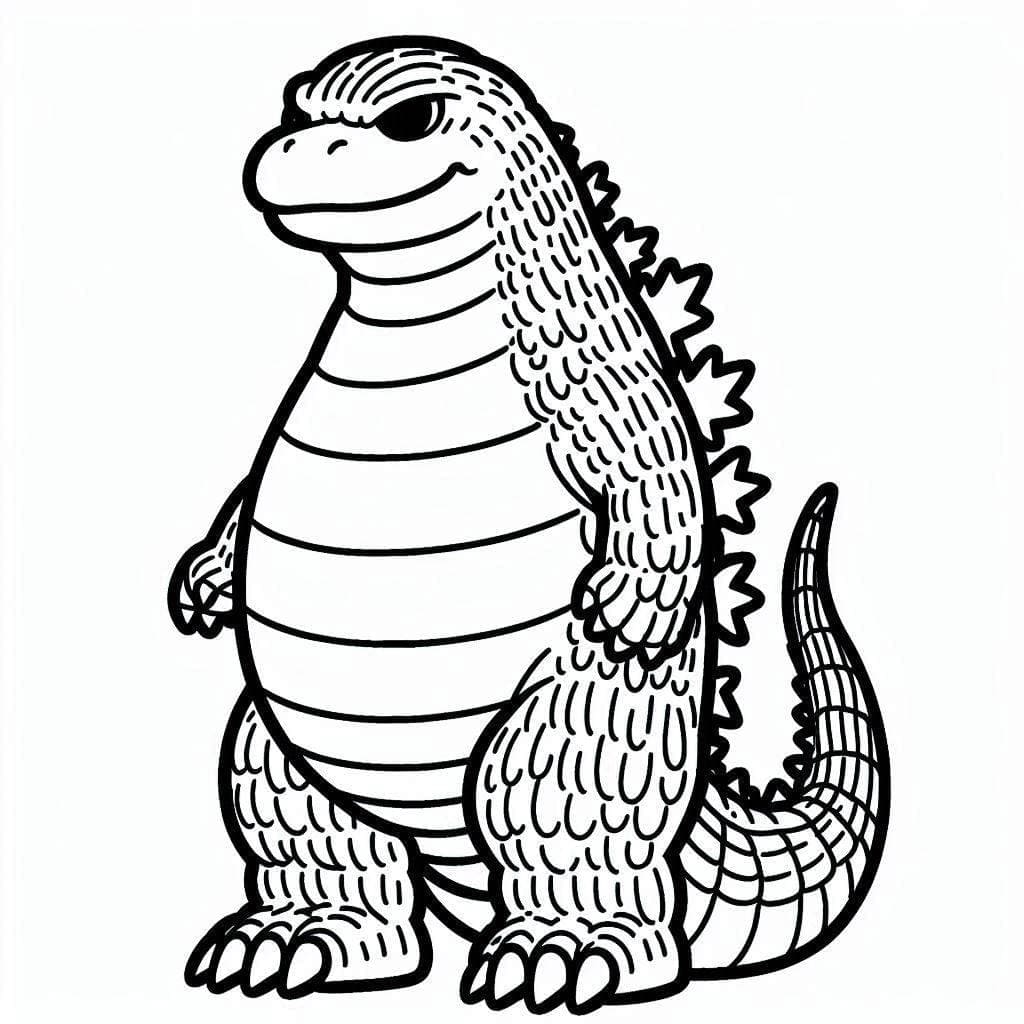 Desenho de Godzilla Personagem Fictício para colorir