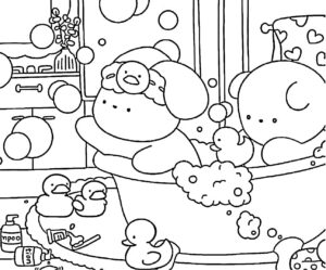 desenho de bobbie goods tomando banho para imprimir e colorir