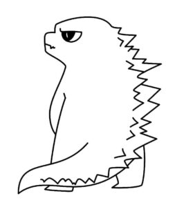 desenho de godzilla fofo para colorir