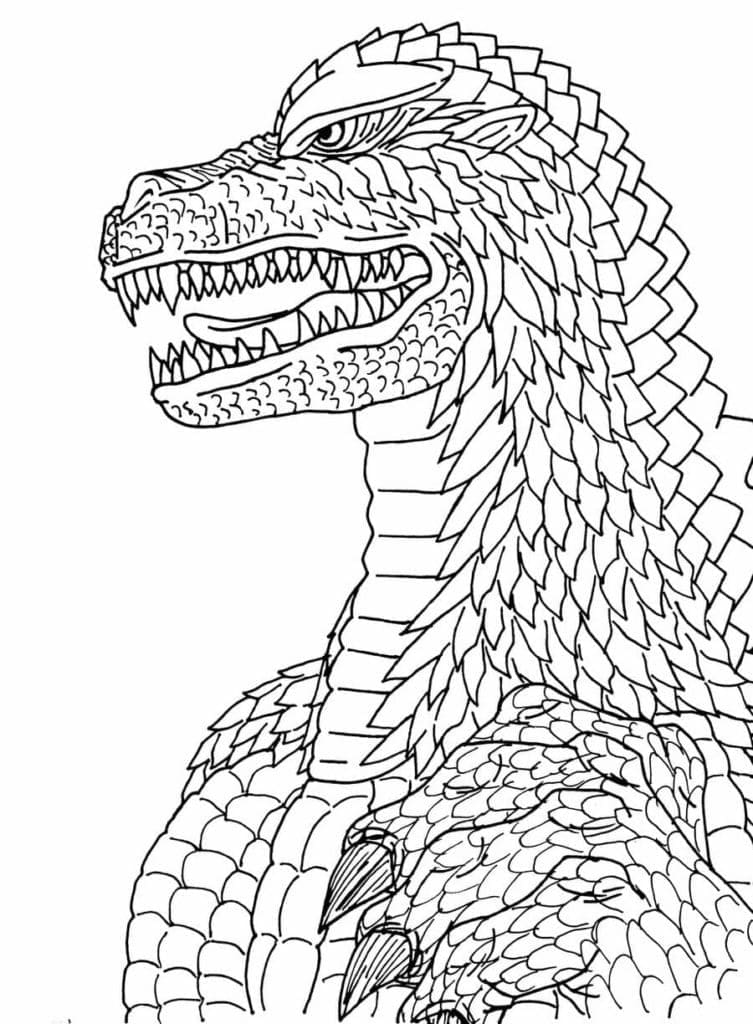 desenho de godzilla grátis para colorir