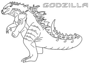 desenho de godzilla grátis para crianças para colorir