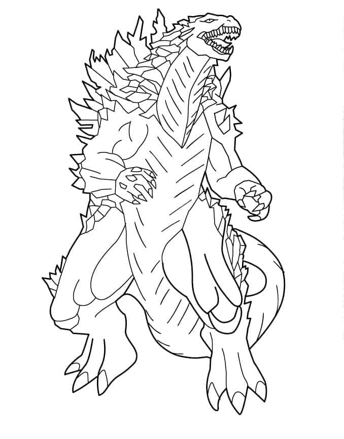 desenho de godzilla incrível para colorir