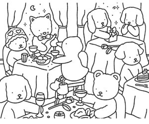 desenho de jantar dos bobbie goods para imprimir