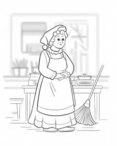 desenho de mamãe noel grátis para crianças para colorir