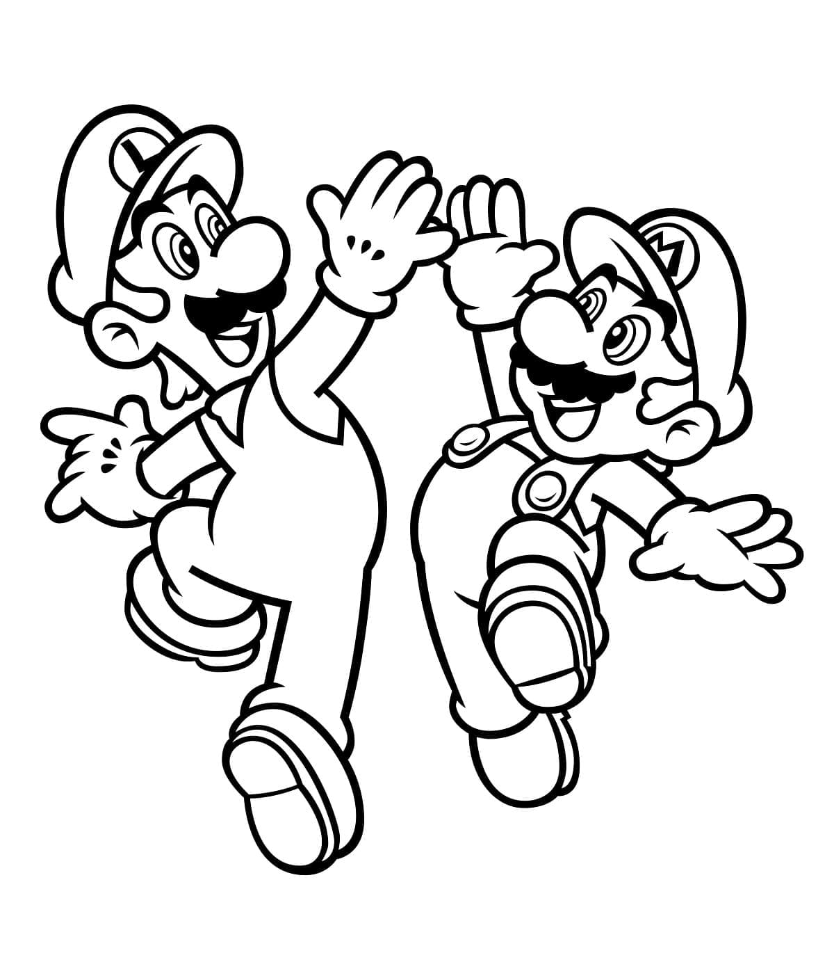 desenho de mario e luigi felizes para colorir