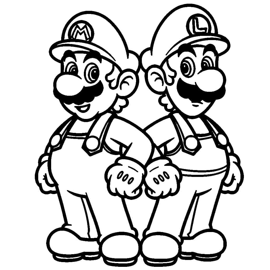 desenho de mario e luigi para colorir