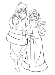 desenho de papai noel e mamãe noel para colorir