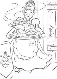 desenho de pintura de mamãe noel para colorir