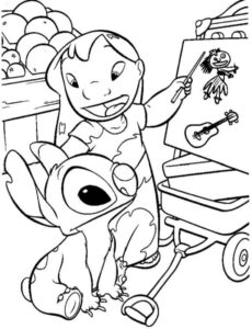 desenho de stitch na escola para imprimir e colorir