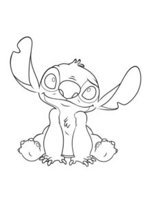 desenho de stitch simples para colorir e pintar