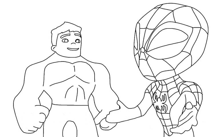 desenho do hulk e homem aranha para imprimir e colorir grátis