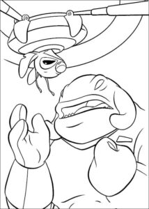 desenho do stitch e vilão alienígena para colorir