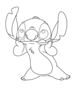 desenho do stitch fazendo careta para imprimir e colorir