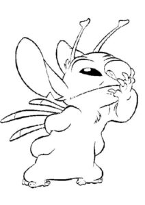desenho do stitch pensando para imprimir e colorir