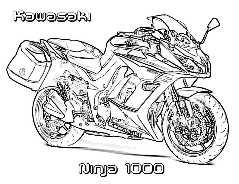 desenho kawasaki ninja 1000 para imprimir e pintar