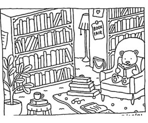 desenho livraria bobbie goods para colorir