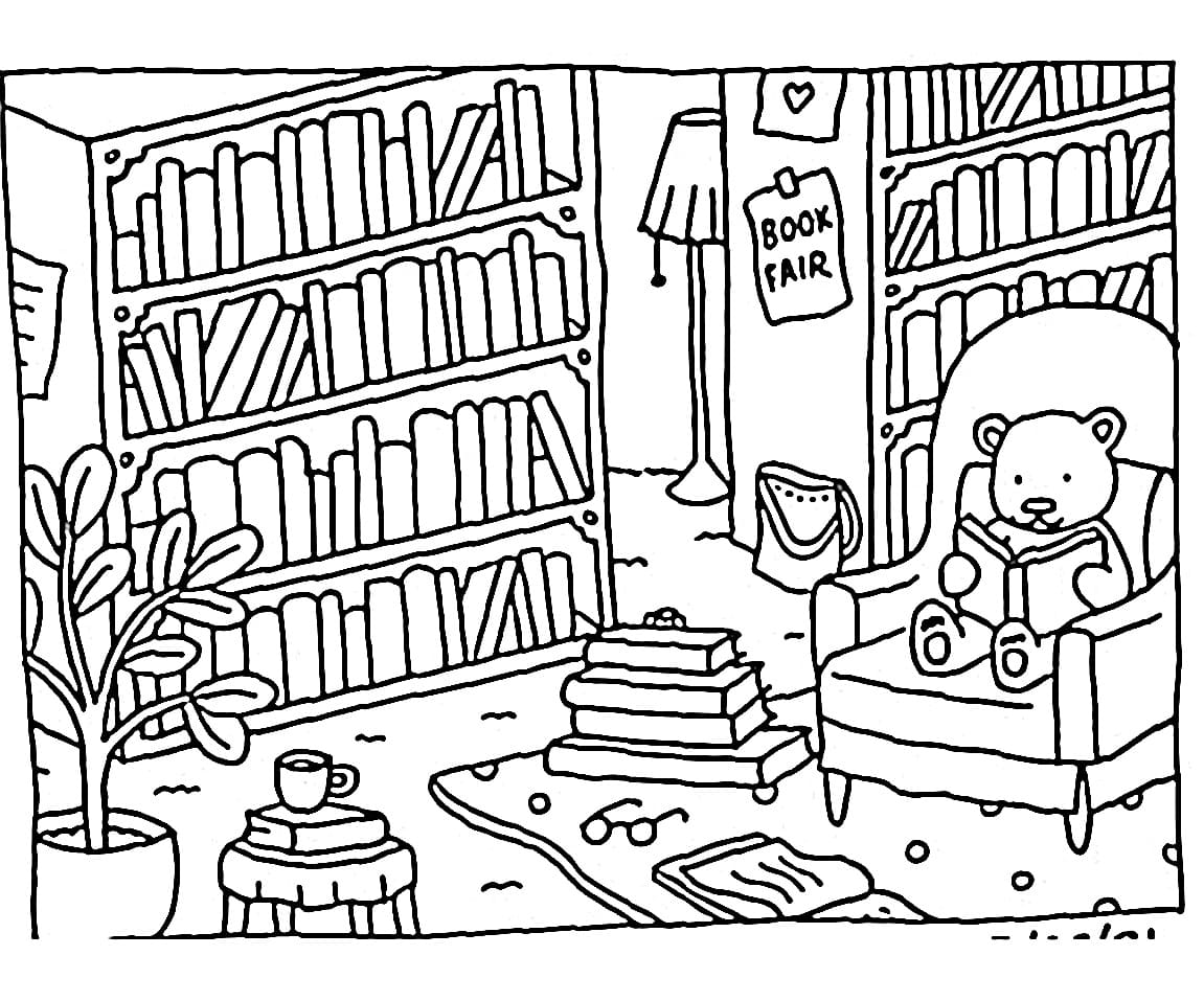 desenho livraria bobbie goods para colorir