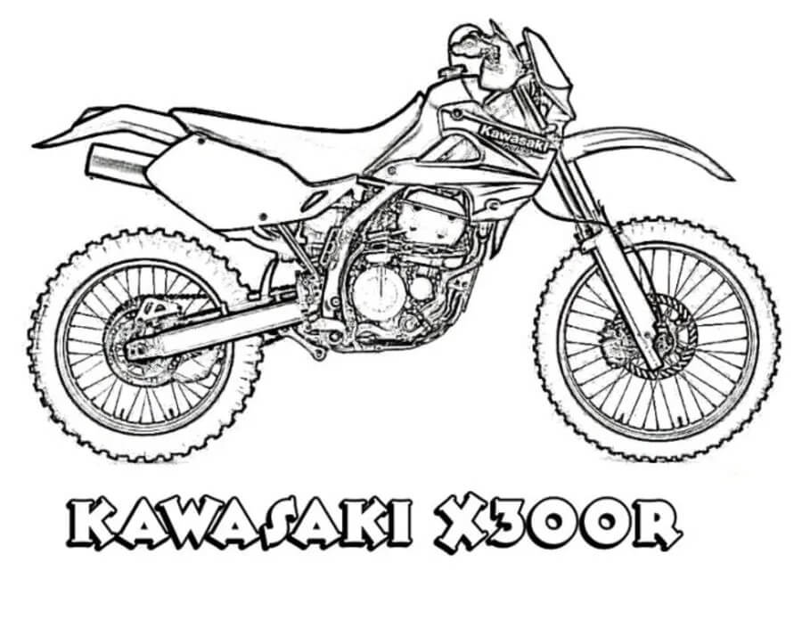 desenho moto kawasaki x300r para colorir