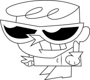 desenho para colorir o laboratório de dexter