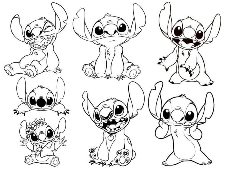 desenhos para colorir do stitch pdf