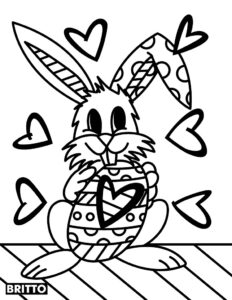 foto de romero britto feliz pascoa para imprimir e colorir
