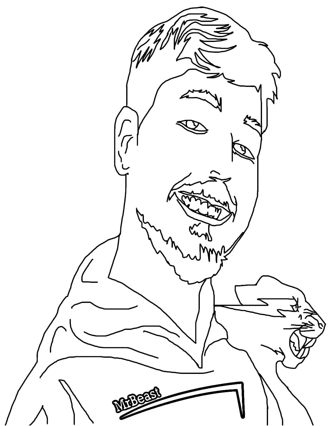 ilustração de mrbeast para colorir