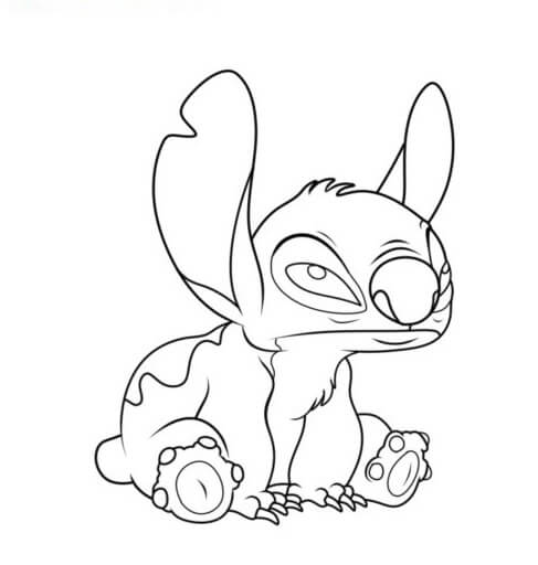 imagem do stitch sentado para pintar